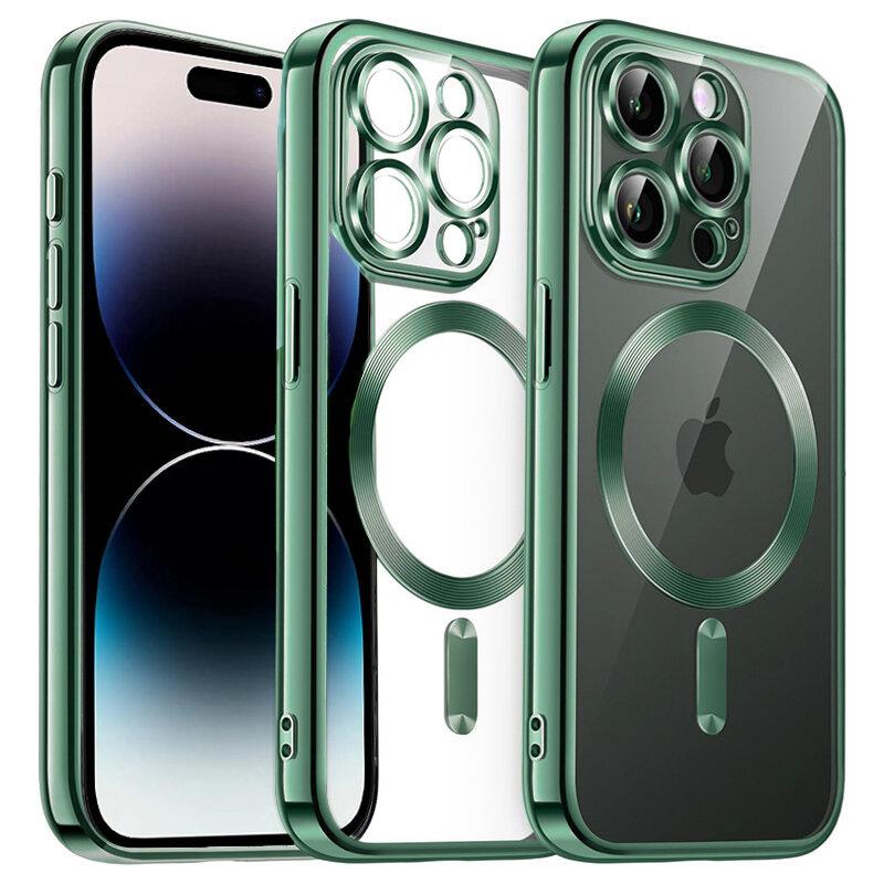 iPhone 14 Pro Case, Electro MagSafe, Green + Screen Protector