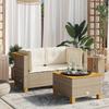 VidaXL Garden Corner Sofas and Cushions 2pcs Beige Wicker, Garden Corner Sofa, Garden Corner Seat, 365916