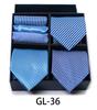 Men'S Gift Box Set Tie Fashion Business Net Color Jacquard Tie Square Scarf