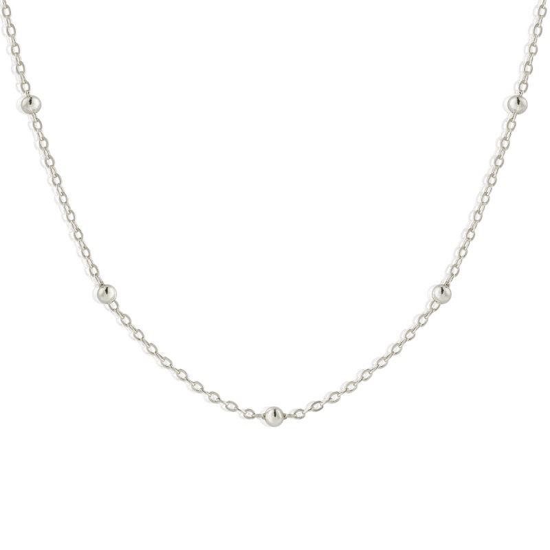 Ожерелье из стерлингового серебра 925 пробы с бусинами - Женская цепочка на ключицу в европейском и американском стиле