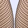 Sexy Women Long Socks Fishnet Mesh Solid Color Lace Top Thigh High Stockings