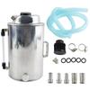 Racing Car 2L Aluminum Polished Round Oil Catch Tank Separator Reservoir Can 2 Port with Breather Filter