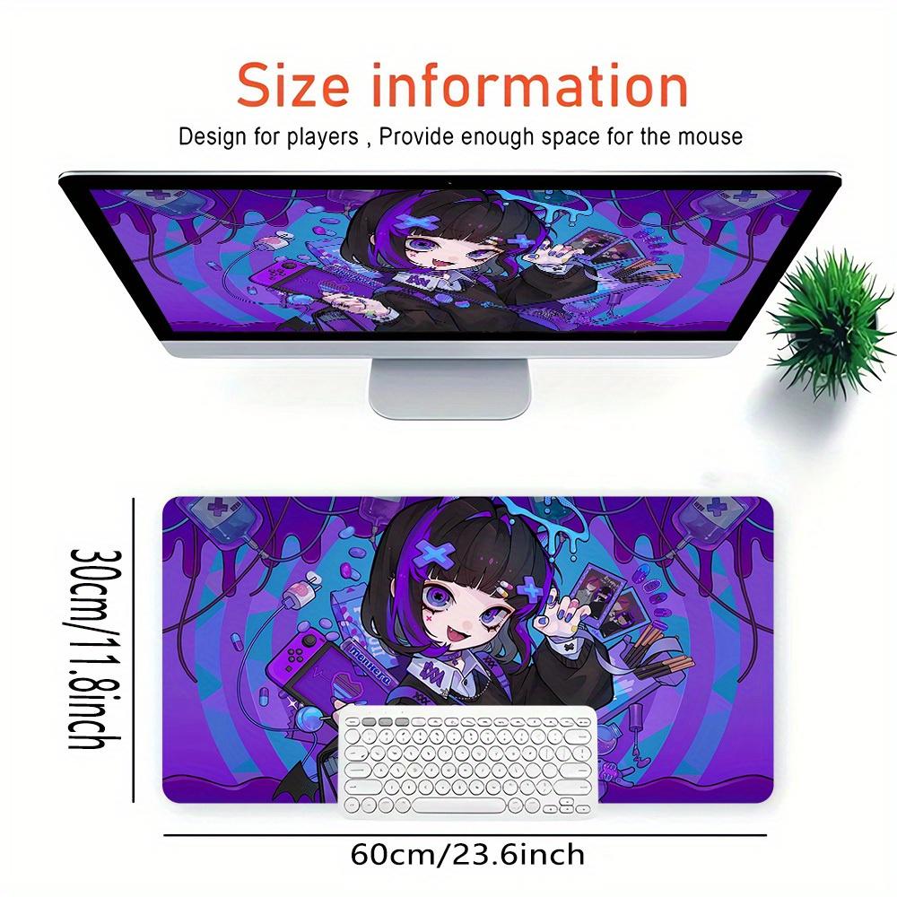 1pc Large Gaming Mouse Pad, UV Reactive Non-Slip Desk Mat, Washable PolyesterGamer, Cyberpunk, HeraheranComputer Pad with Vibrant Game Machi