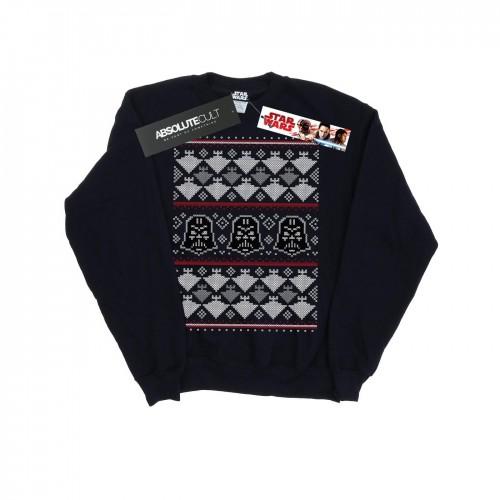 Star Wars Mens Christmas Vader Imperial Starship Fair Isle Sweatshirt