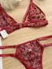 Сексуальный 3D вышитый цветочный комплект бюстгальтера и трусиков - Эротическое нижнее белье 2049