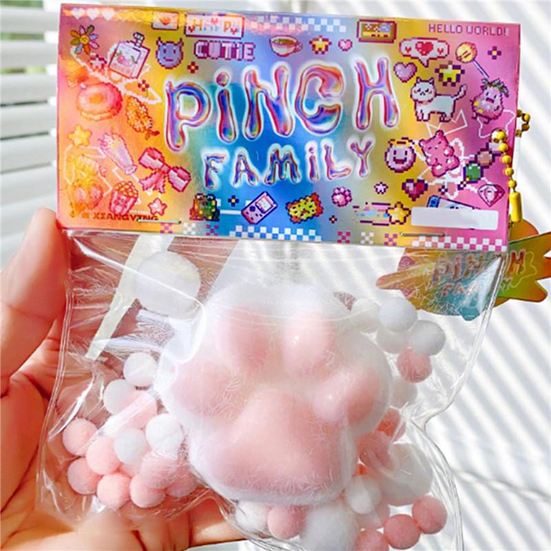 Мягкая липкая текстура силиконовые зеленые виноградные кошачьи лапки игрушки медленно восстанавливающиеся декомпрессионные игрушки уменьшают стресс детские игрушки подарки