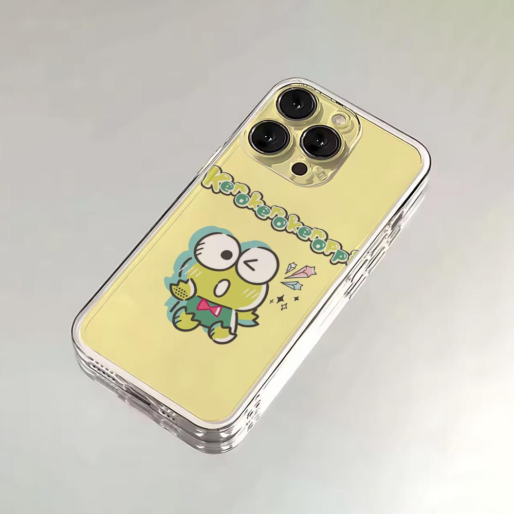 K-Kero K-Keroppi Phone Case For iPhone 16,15,14,13,12,11 Plus,Pro,Max,XR,XS,X,7,8 SE,Mini Transparent Silicone Soft