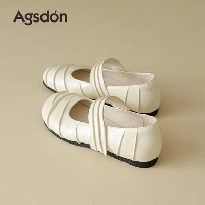 Одиночные туфли Augustine Mary Jane с неглубоким вырезом, 2025 новые повседневные туфли на мягкой подошве, одиночные туфли с юбкой, красивые маленькие кожаные туфли