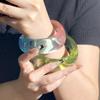 Широкий браслет цвета градиента желе прозрачный геометрический нерегулярный браслет для девочек