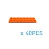 40 шт. Строительные блоки для поделок, тонкие фигурки-кирпичики 2x8 точек, 13 цветов, развивающие, творческие, совместимые по размеру с игрушками 3034 для детей