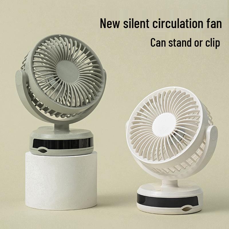 Rechargeable USB Mini Silent Clip Fan for Bedside, Dorm, and Desktop Use.