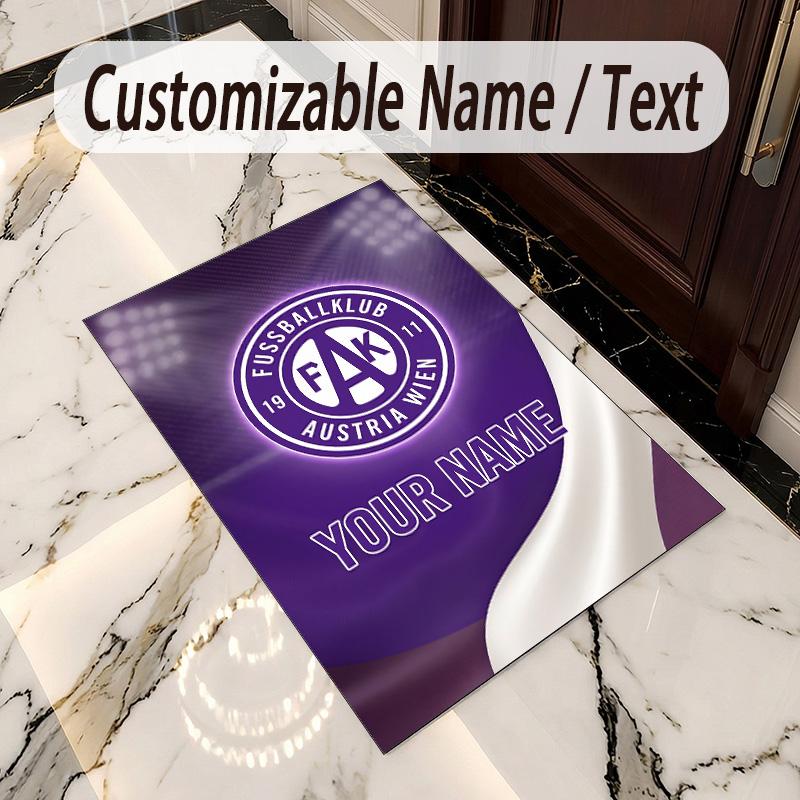 Crystal Velvet Rug Austria Wien FC Print Custom Name Text Floor Mat Home Decor
