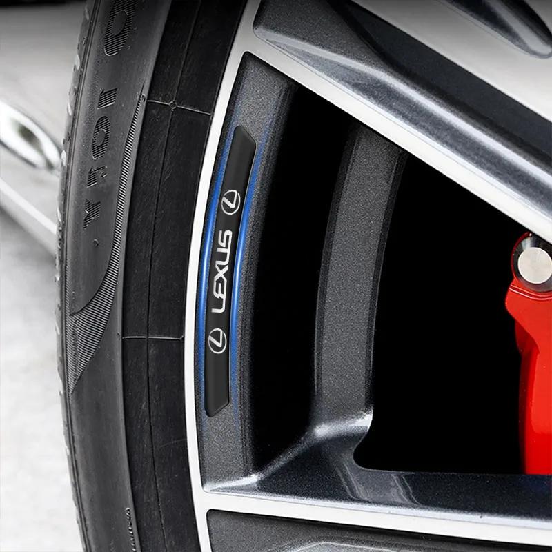 Interior Stickers 4pcs Car Styling Auto Wheel Hub Badge Tire Rim Stickers Accessories For Lexus LC RZ IS350 ES300 GS350 CT200h GRJ6