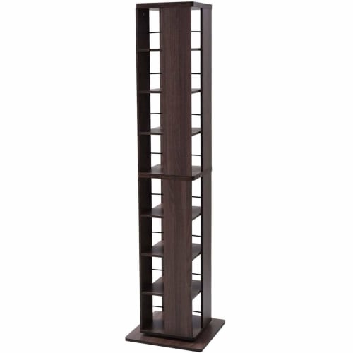 Yamazen (YAMAZEN) Rotating Bookshelf, 8 Shelves, 45cm Wide x 45cm Deep x 182.5cm High, Wall-Mountable or Corner-Mountable, Compact, Large Capacity, As