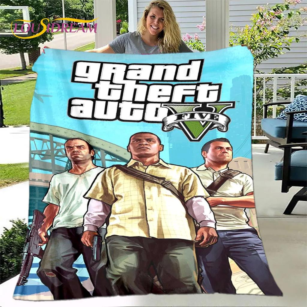 Мягкое плюшевое одеяло Grand Theft Auto GTA Game Gamer, фланелевое одеяло для гостиной, спальни, кровати, дивана, чехол для пикника