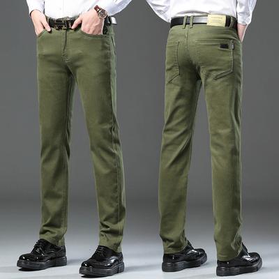 Мужские брендовые джинсы высокого качества, модные повседневные брюки в классическом стиле, облегающие брюки, мужские брендовые расширенные эластичные прямые брюки, большой размер