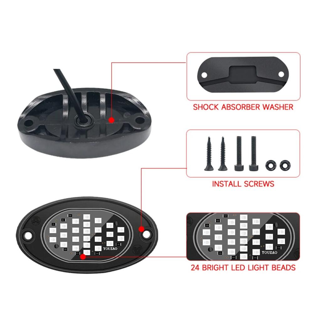 1PC Car Chassis Light for Trucks LED Rock Lights with for Pickup Off Road Jeep SUV ATV UTV Car