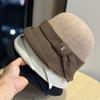Autumn and Winter Fisherman Hat Women's Woolen Korean Style Warm British Retro Basin Hat Casual Versatile Elegant Foreign Style Hat