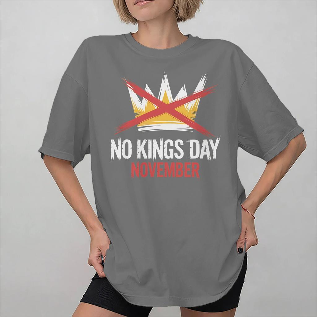 No Kings In America Graphic Printed T Shirts Unisex Women  Cotton  Tee Shirt Clothing