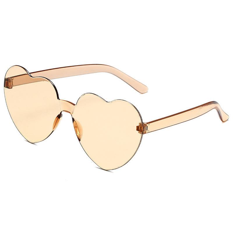 Солнцезащитные очки Peach Heart Sunglasses, Love Glasses, модные безрамные цельные солнцезащитные очки