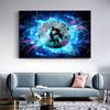 Modern Art Abstract Bitcoin Prints Canvas Painting Wall Art Posters and Pictures for Home Living Room Decor No Frame