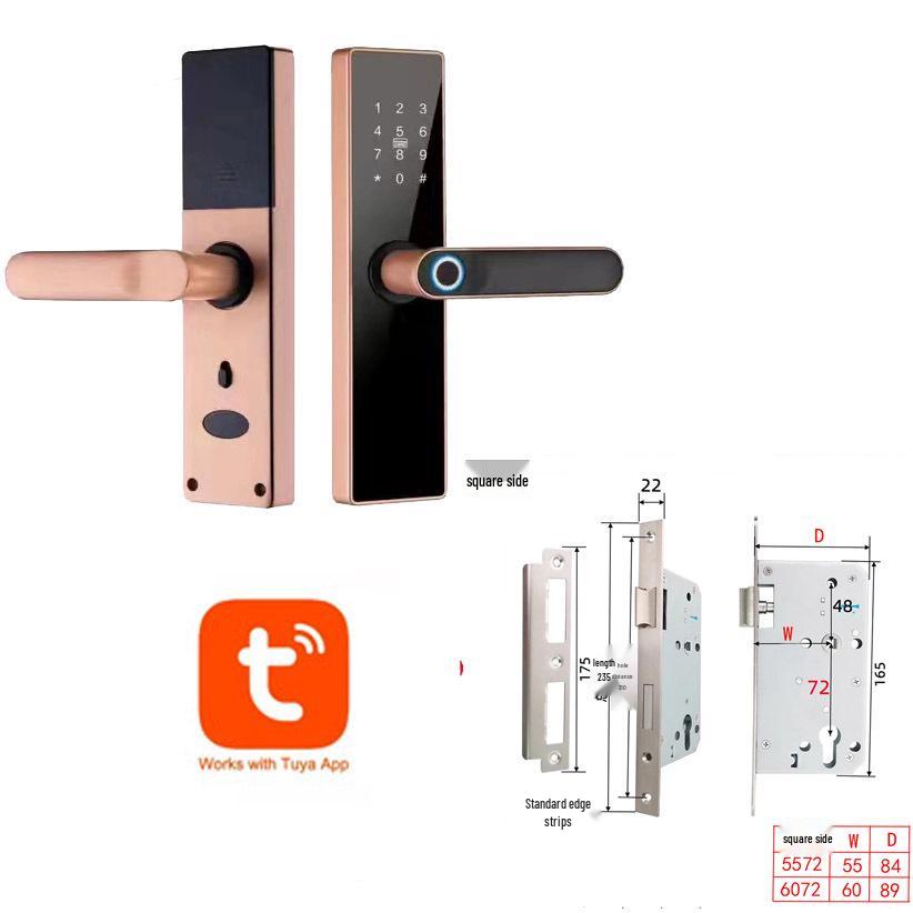 Многоязычный умный дверной замок с отпечатком пальца и дизайном граффити
