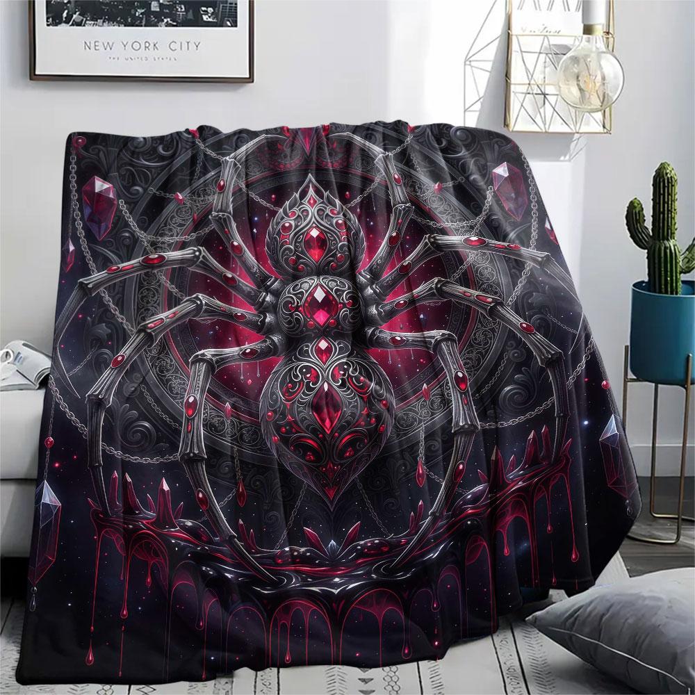 1Pc Enamelinsects Print Flannel Blanket, High quality Comfortable for All Seasons, Home Decor, Warmth and Comfort, Perfect for Christmas Gifts
