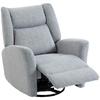 Recliner, Swivel TV Chair with Reclining Function, Wide Deep Seat, Scratch-Resistant Fabric for Living Room, Light Gray