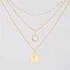 2025 Fashion Multi Layer Pearl Choker Necklace Cute 3 Layer Chain Coin Pendant Neckalce For Women Jewelry Girl Gift
