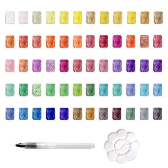 24/36/48/60 шт./набор акварельных красок, металлик, лесная палитра, портативная, блестящая, твердая