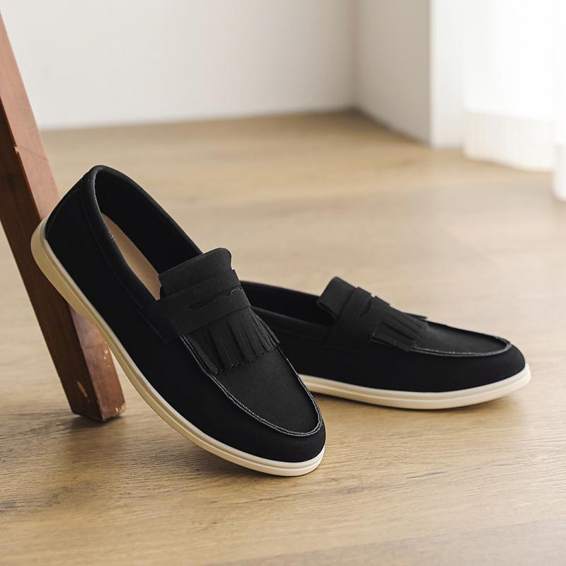 Мужские лоферы, деловая обувь, замшевая кожа, мягкая подошва, мужская повседневная обувь, ретро, плоская обувь для платья, мокасины, дизайнерские слипоны, мужская обувь