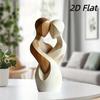 2D Couple Statue Artificial Wood Decorative Statue Creativity Flat Statue  Desktop
