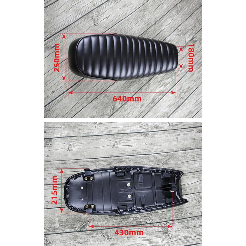 Motorcycle Seat Leather Cushion Universal Vintage Saddle Shock Absorber Cover for Custom Cafe Racer Riding