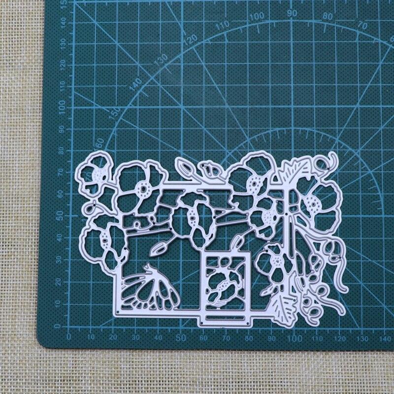 Flower Leaf Bud Butterfly Rectangle Metal Cutting Dies Stencil For DIY Scrapbooking Embossing Craft