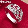 925 Sterling Silver AAA Zircon Pattern Ring Jewelry