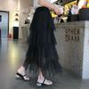 Elastic Waist Tulle Skirts Women Fashion Elastic High Waist Mesh Tutu Skirt Peated Midi Sexy Girls Dress