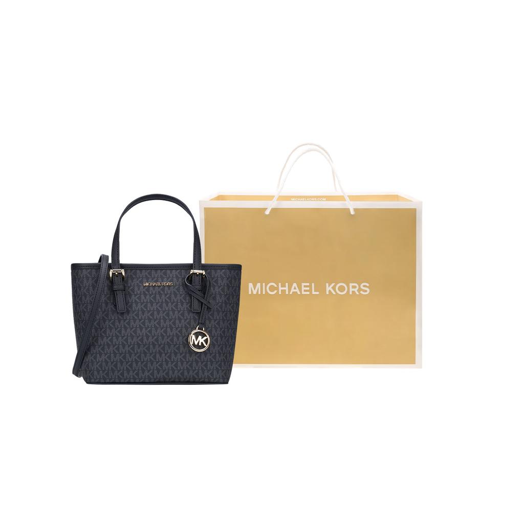 Michael Kors Mk Jet Set Travel Сумка-тоут из покрытого холста с принтом логотипа Signature Черный 35T9GTVT0B-BLACK
