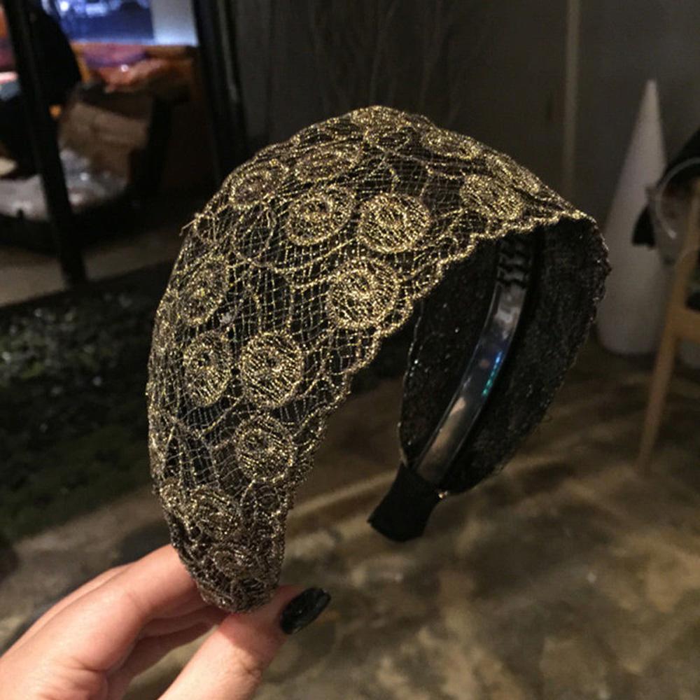 Non-slip Toothed Silk Embroidery Hair Bands Hair Accessories Lace Head Hoop Broadside Headband