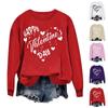 Women's Casual Round Neck Long Sleeve Valentine's Day Printed Pullover Top