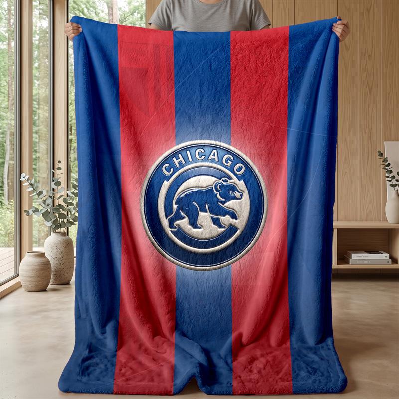 Chicago Cubs Flannel Fleece Blanket Cozy Warm Throw Blanket For Couch Bed Travel All Season Use