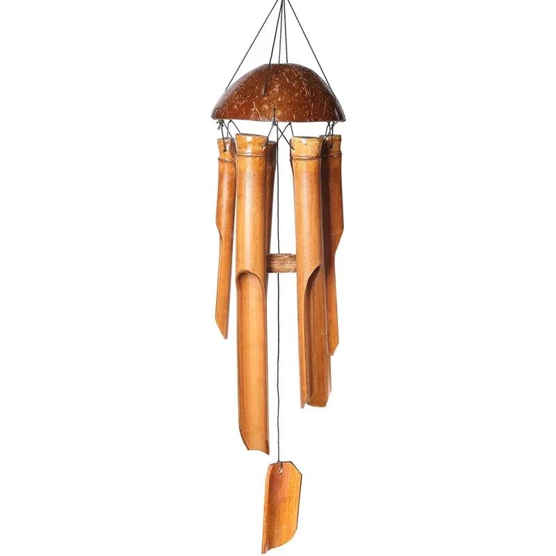 Bamboo Wind Chimes 72cm Windbell Chimes Craft For Outdoor Garden Patio Home Decoration Zen Meditation Vintage Chord Blacony Yard