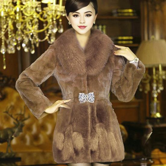 Женское зимнее пальто из искусственного меха средней длины со стразами, эластичная узкая талия, однотонная плотная верхняя одежда, куртка для выпускного бала знаменитостей