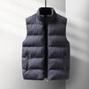 Men Waistcoat Stand Collar Sleeveless Zippered Pockets Solid Color Vest Coat Thickened Warm Windproof Vest Outwear