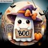 Halloween Wooden Sign with Adorable Ghost Pattern - Charming BOO Figurine Ornaments - Ideal for Front Door, Wall, Room Decor