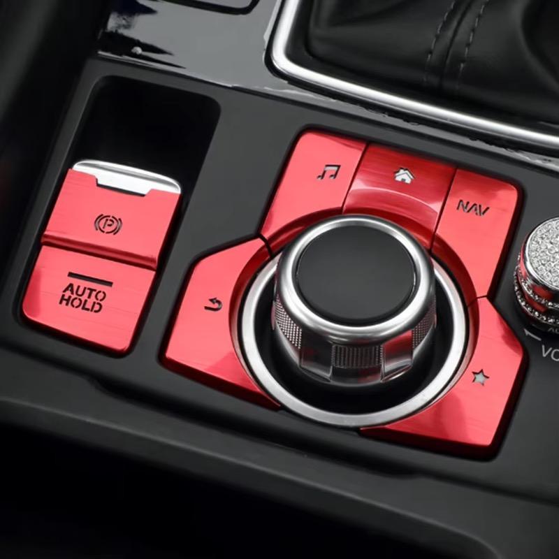 7PCS Aluminum Electronic Parking Brake Automatic Parking Button Cover for CX-5 Mazda3 AXELA MAZDA6 ATENZA CX-3 CX-4 CAR STYING