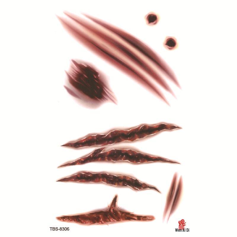 Водонепроницаемые реалистичные тату-наклейки на Хэллоуин