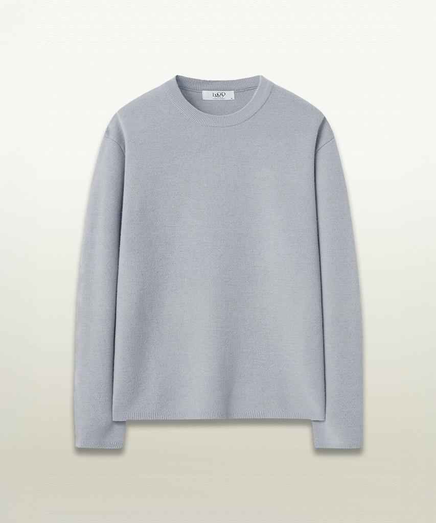 LMOOD Dutch Semi-Over Knit Ash Gray