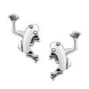 Frog Amphibian Design Stud Earrings - Sterling Silver