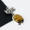 Natural Tiger Eye Gemstone Silver Pendant In 925 Sterling Silver- Handmade Design, Everyday Wear Jewelry, Unique Tiger Eye Pendant Wadding Gifts