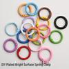 Handmade Color-Baked Zinc Alloy Keychain with Spring Coil Buckle